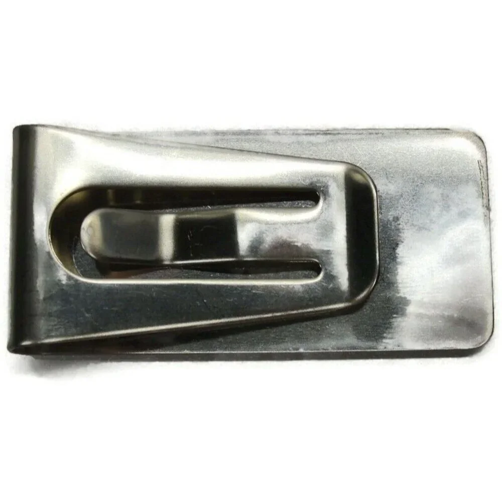 Money Clip Stainless Steel Black Plain Wallet Credit Card Cash ID Holder Silver